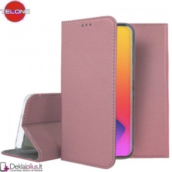 Telone atverčiamas dėklas - rausvas (telefonams Apple Iphone 14)